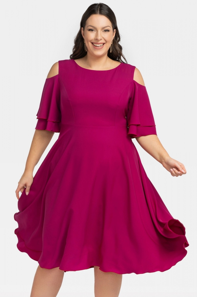 Rochie marime plus model 198330 Karko violet