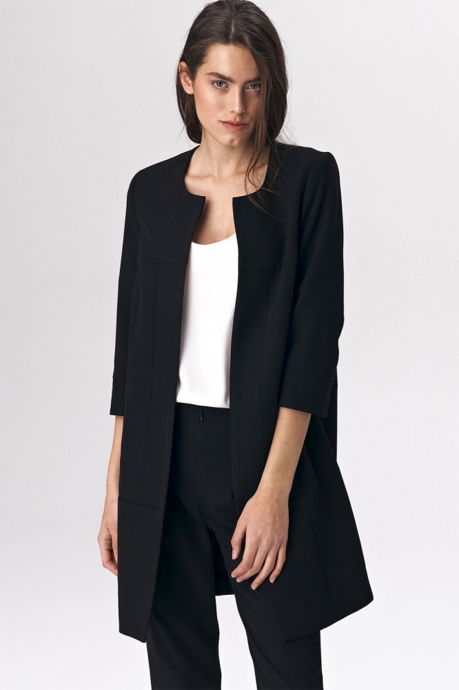 Sacou lung elegant Model 140896 Nife negru