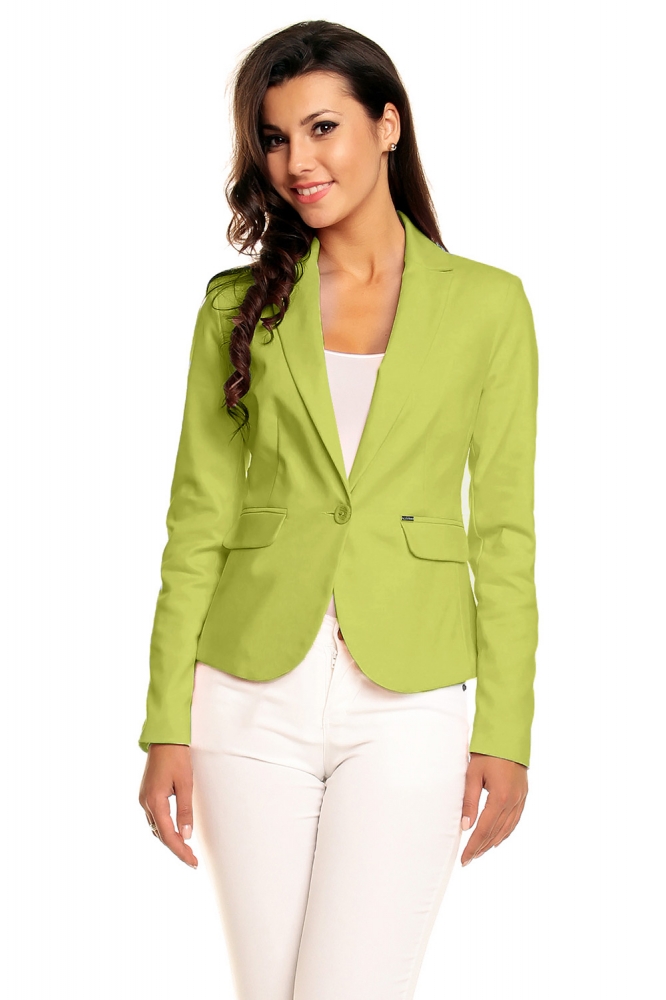 Sacou office cambrat cu nasture Model 142415 Cabba verde