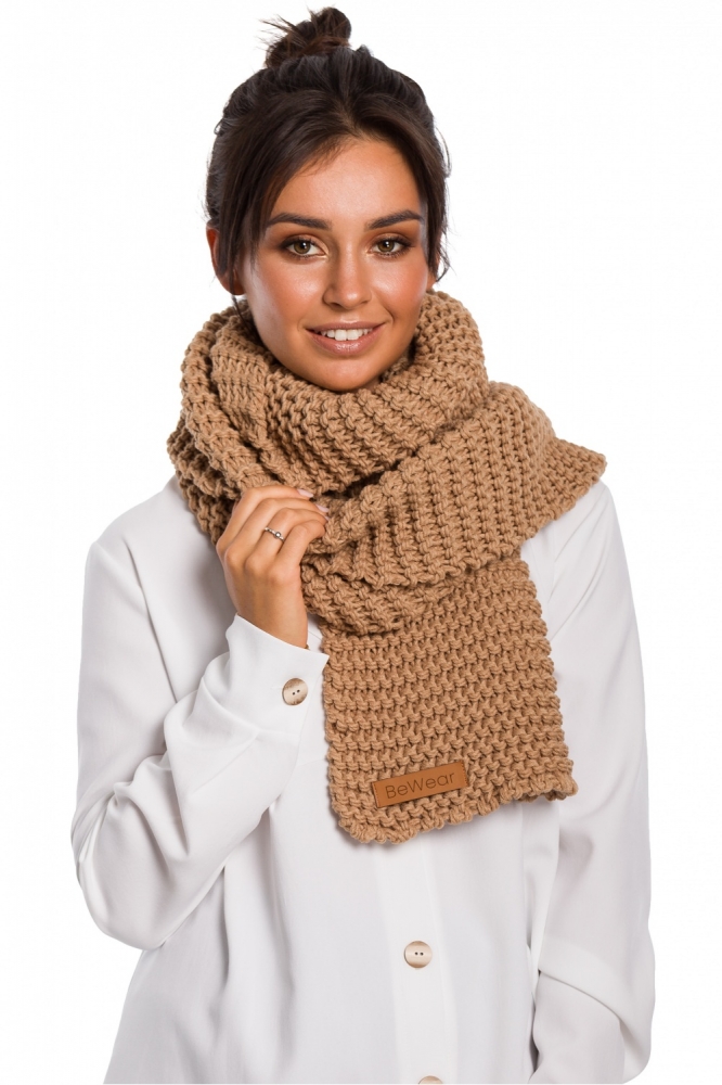 Fular crosetat Model 136412 BE Knit bej