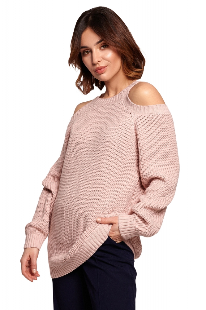 Sweter Damski Model BK069 Pink - BE Knit roz