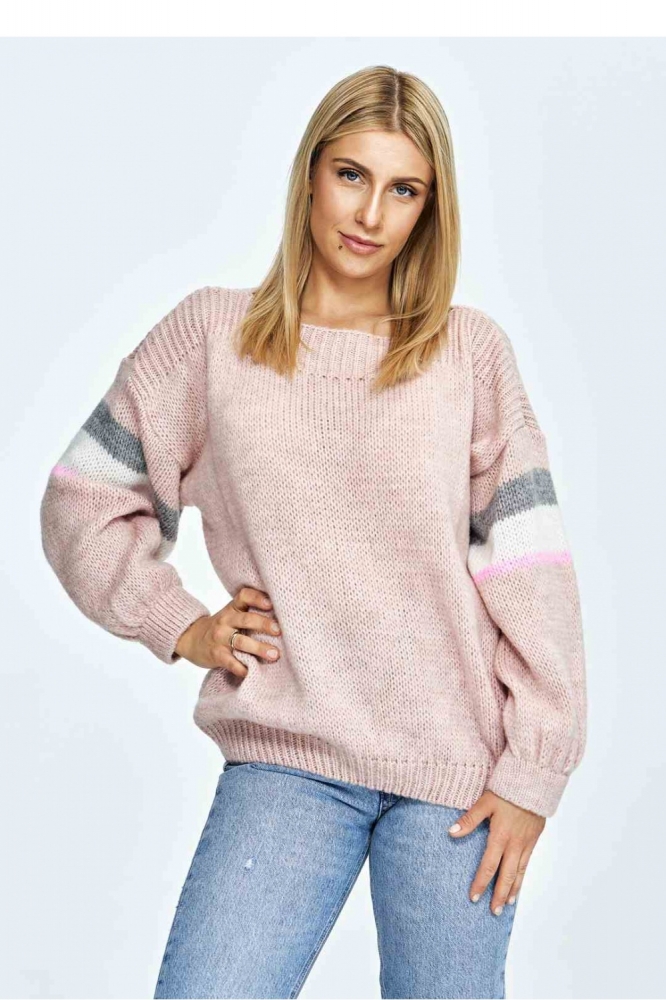Sweter Damski Model M909 Light Pink - Figl roz