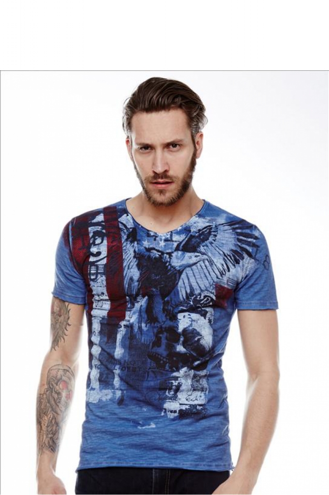 Tricou model 61311 YourNewStyle albastru